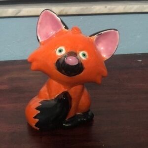 Hand painted ceramic fox bank